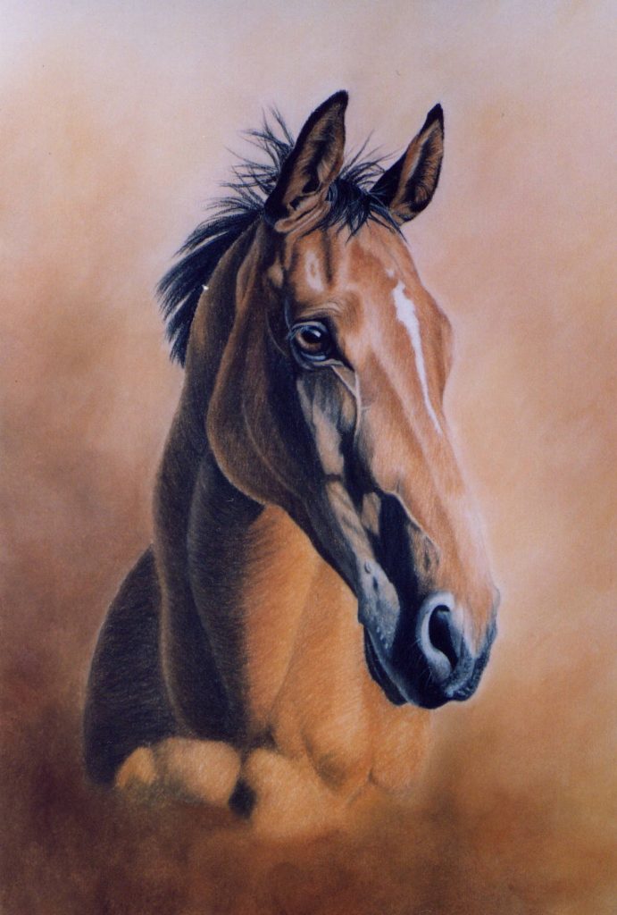 horse pastel painting