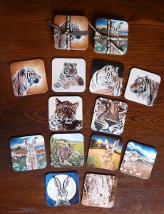 Coasters from original wildlife art of Kerry Vaughan.